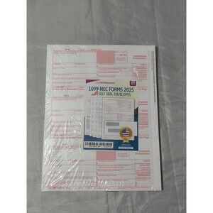 Next Day Labels 1099 NEC Forms 2025 With Self Seal Envelopes 25 Sets